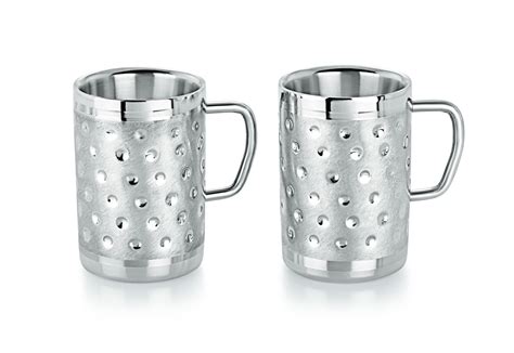 Dotted Rt Stainless Steel Tip Top Mug 4 Piece Set Grade Ss 202 Rs