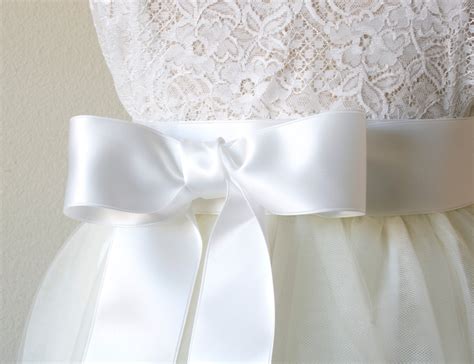 Bridal White Wedding Sash White Bridal Sash White Ribbon Etsy