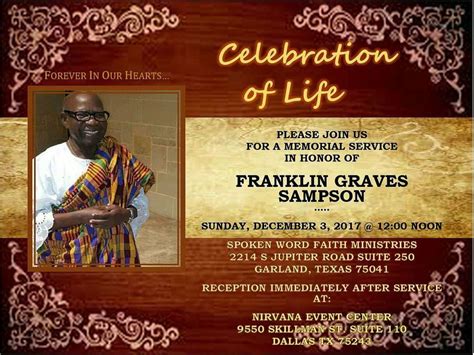 Celebration of Life! Memorial Service - Christian Professional Network ...