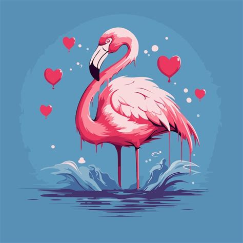 Premium Vector Pink Flamingo In Love Vector Illustration Of A Flamingo