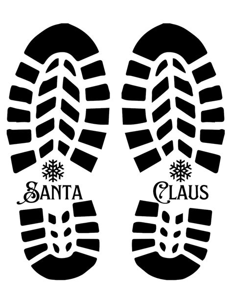 Santa Footprint Svg Santa Footprint Stencil Svg Santa Footsteps Svg Etsy