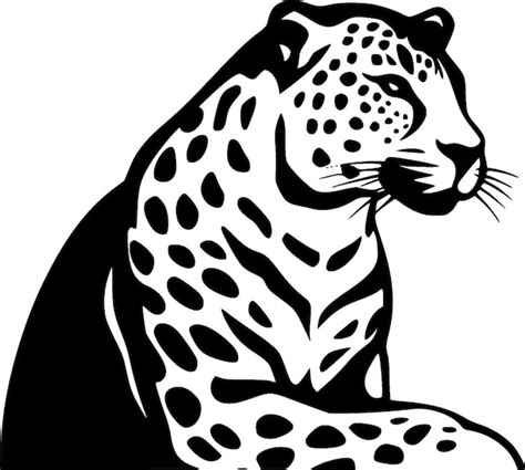 Ilustración de vector blanco y negro de leopardo Vector Premium