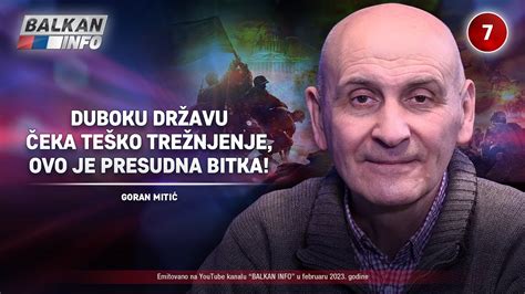 INTERVJU Goran Mitić Duboku državu čeka teško trežnjenje ovo je