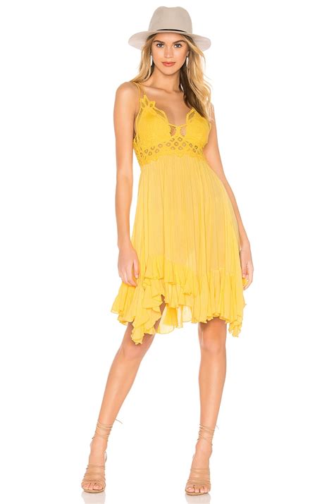 Free People Adella Slip Dress In Yellow Revolve