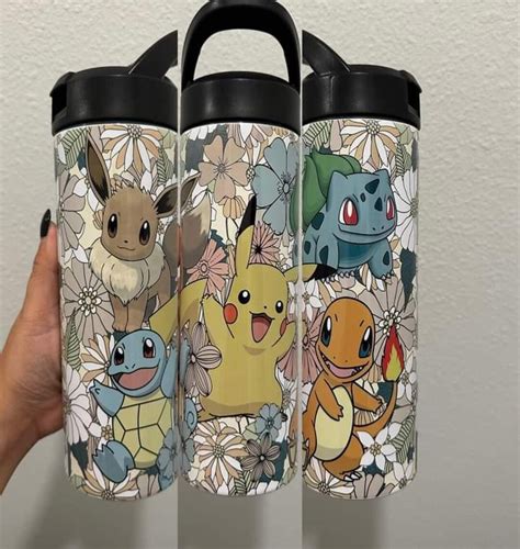 Pok Mon Pikachu Evoli Bisasam Glumanda Schiggy Sport Wasserflasche Oz