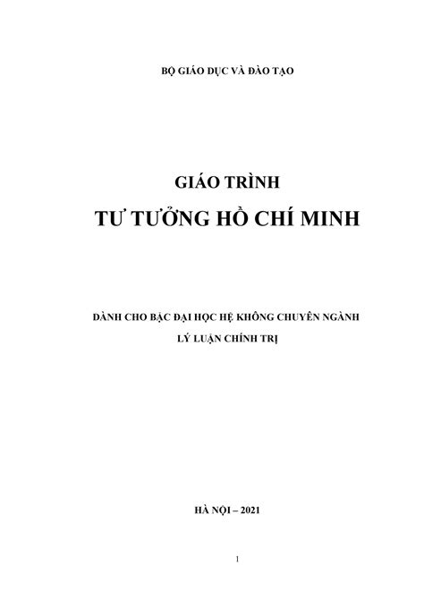 Giáo trình Tthcm 2021 Giáo trình BỘ GIÁO DỤC VÀ ĐÀO TẠO GIÁO