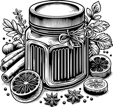 Premium Vector Jam Jar Black Outline Illustration Coloring Book