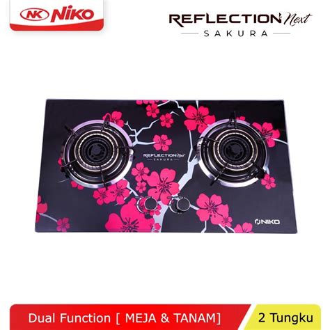 Jual Kompor Tanam 2 Tungku Kaca NIKO Reflection Next Sakura Shopee