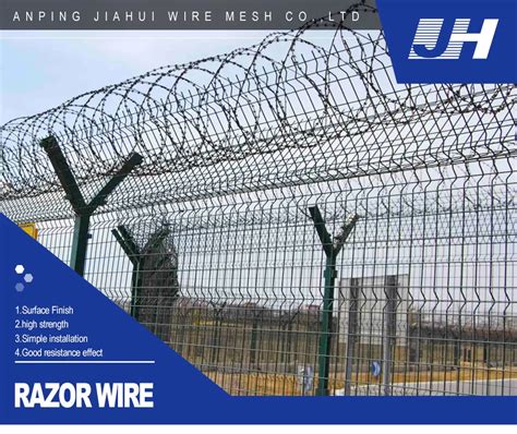 Hot Dipped Galvanized Pvc Coated Single Coil Concertina Razor Blade Wire Security Guard