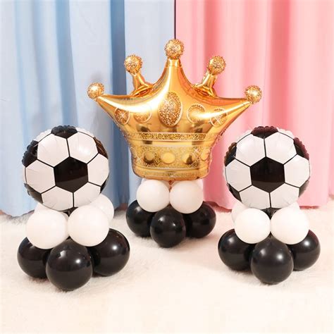 Pcs Green Football Soccer Theme Party Balloons Black White Latex