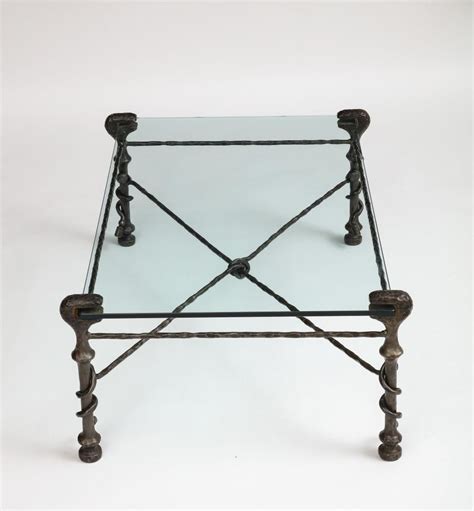 Midcentury Italian Giacometti Style Bronze Coffee Table With Glass Top C 1950 At 1stdibs