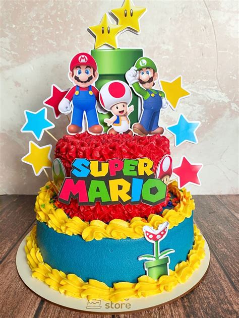 Torta Súper Mario En Crema Tarta De Super Mario Pastel De Mario Bros Pastel De Mario