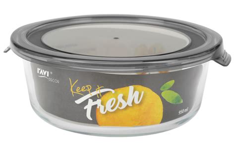 Pojemnik ze szkła żaroodpornego 950 ml okrągły wzór Grey Keep it