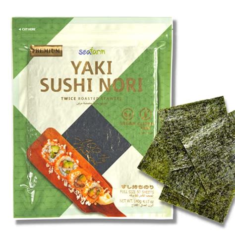 Seafarm Yaki Sushi Nori Twice Roasted Seaweed Sheets Oz Vegan