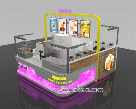 Popular Exquisite Wooden Mall Juice Bar Kiosk With High Quality For USA