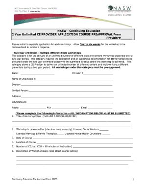 Fillable Online Ceu Pre Approval Application Short Form Fax Email