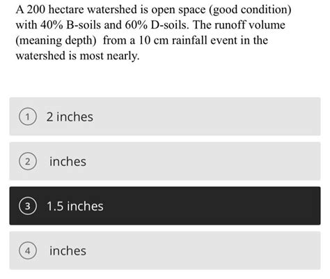 Solved A 200 Hectare Watershed Is Open Space Good