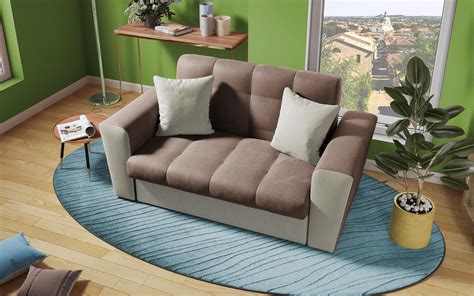 Extendable Sofa Miravel Two Seater Miravel Brown Dark Beige