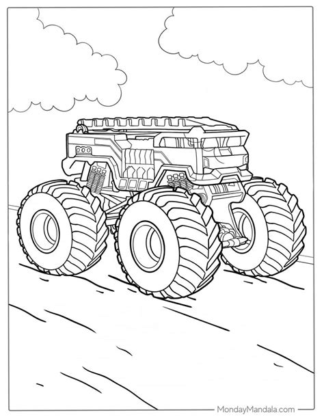 26 Fire Truck Coloring Pages Free Pdf Printables Monster Truck