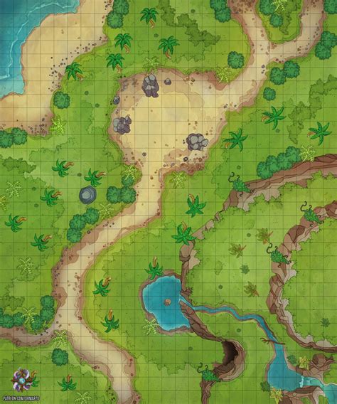 Jungle Battle Map 25x30 R Battlemaps