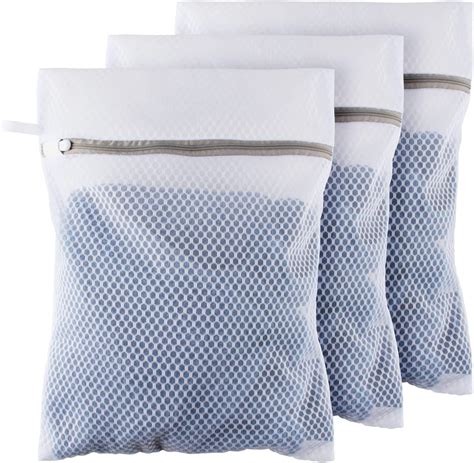 Medium Honeycomb Lingerie Bags With Hanging Loop 3 Pack Mesh Laundry