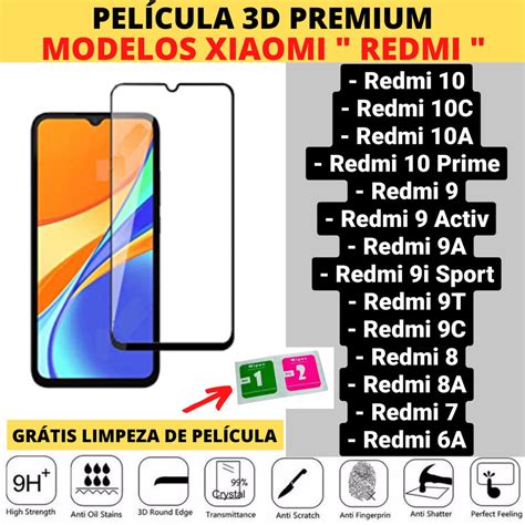 Pel Cula Premium Hprime Vidro Temperado Xiaomi Redmi A Escorrega