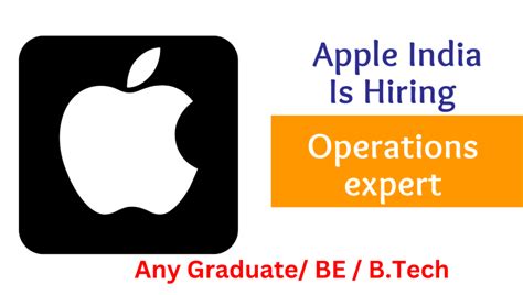 APPLE HIRING IN OPERATIONS EXPERT 2024 ALL OVER INDIA CHECK DETAILS