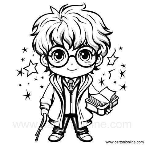 Coloriage De Harry Potter Kawaii