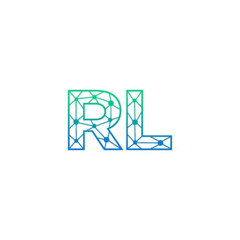 Abstract Letter Rl Logo Design With Line Dot Connection For Technology