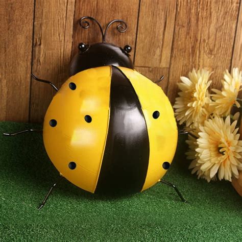 Clearance Comigeewa Metal Garden Wall Art Decor Cute Ladybugs Outdoor Wall Sculptures Metal