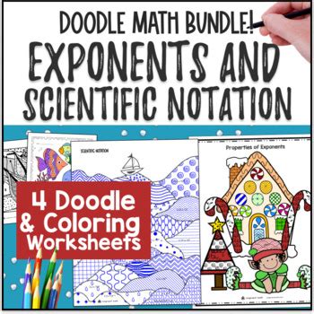 Exponents And Scientific Notation Doodle Color By Number BUNDLE