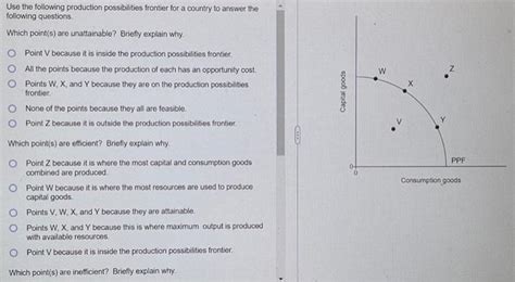 Solved Use The Following Production Possibilities Frontier Chegg