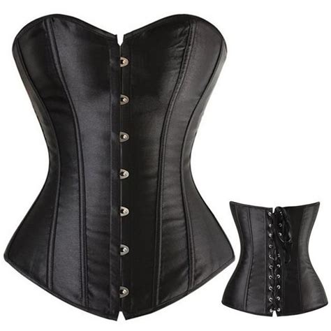 Sayfut Lace Up Boned Overbust Bustier Plus Size Waist Cincher Steampunk Corset Slimming Corset