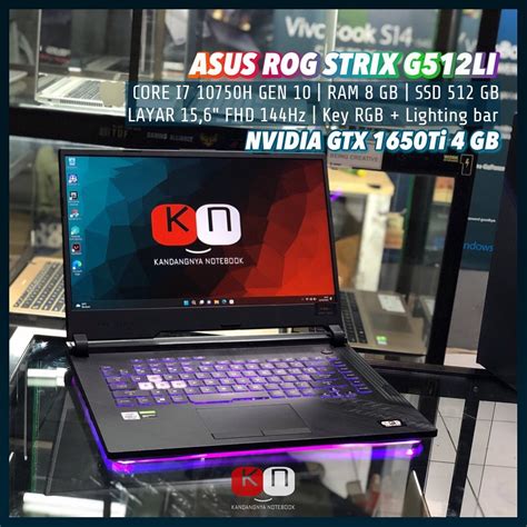 Jual Asus Rog Strix G512li I7 10750h 8gb 512gb Gtx1650ti 4gb 144hz Shopee Indonesia