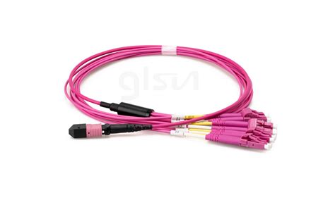 Om4 Multimode Mtp Mpo Female To 4 Lc Upc Duplex 8 Fibers Elite Breakout Cable Glsun