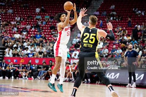 Jermaine Samuels Jr 57 Of The Houston Rockets Shoots Against Micah