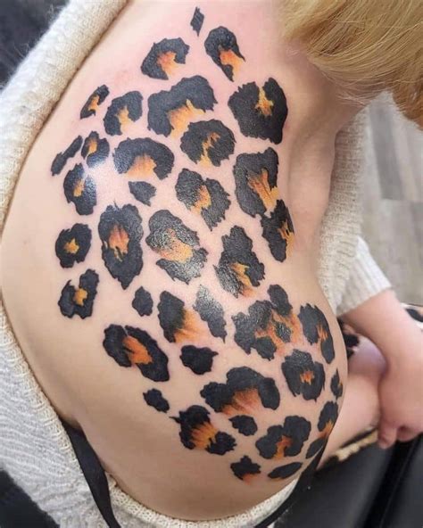 Leopard Print Tattoos On Hip