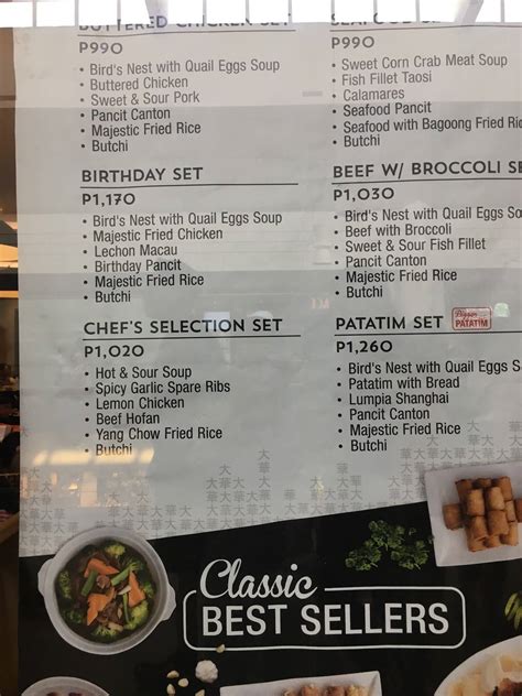 Menu At Majestic Restaurant Cebu City Sm City Cebu