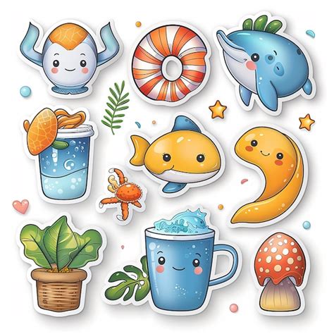 Cute Kawaii Sticker Pack Premium Ai Generated Image