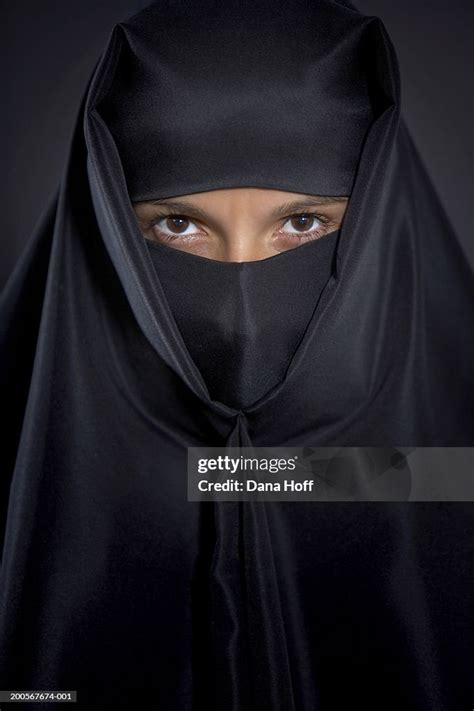 Muslim Woman Wearing Black Chador Portrait High Res Stock Photo Getty