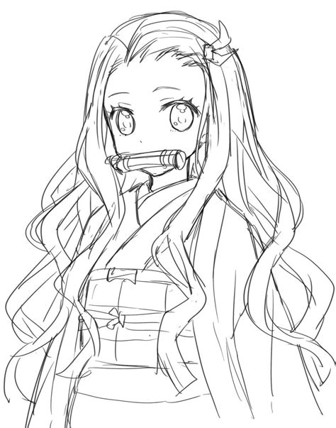 Printable Coloring Nezuko Coloring Pages