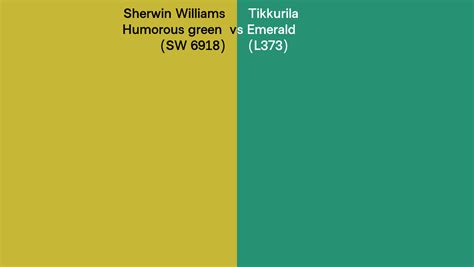 Sherwin Williams Humorous Green SW 6918 Vs Tikkurila Emerald L373