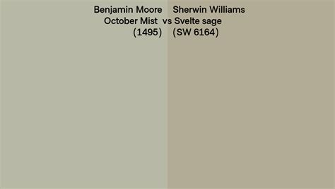 Benjamin Moore October Mist 1495 Vs Sherwin Williams Svelte Sage Sw 6164 Side By Side Comparison