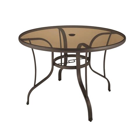 Hampton Bay 42 In Mix And Match Steel Round Outdoor Patio Dining Table