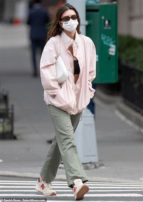 Emily Ratajkowski Bares Her Midriff In A Bra Top Outside The Met