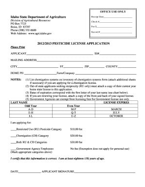 Fillable Online Agri Idaho Idaho Agriculture Form Fax Email Print