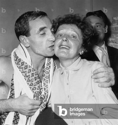 Edith Piaf And Charles Aznavour After His Show In Paris October