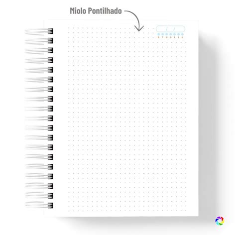 Caderno Pautado Pontilhado Quadriculado Sua Logomarca Fot