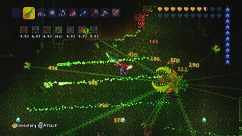 Terraria Xbox 360 Plantera Boss Battle Youtube