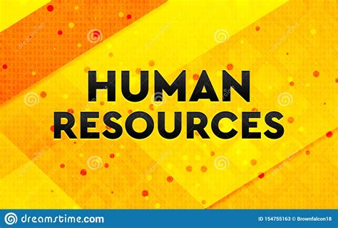 Human Resources Abstract Digital Banner Yellow Background Stock Illustration Illustration Of